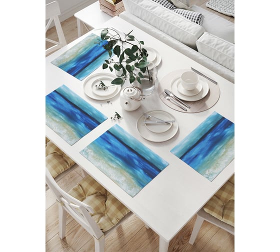 Изображение товара Комплект тканевых салфеток для сервировки стола JOYARTY "морской бриз", 32x46 см, 4 шт. np_38450