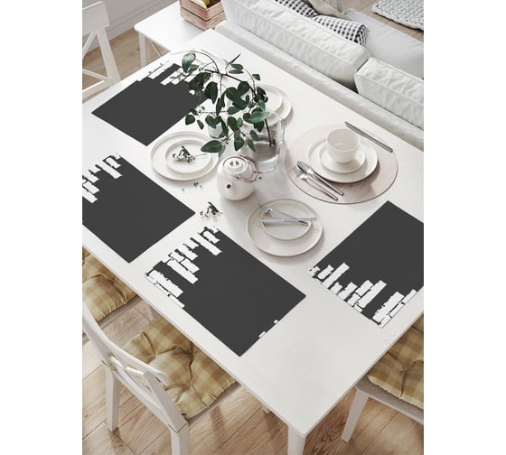 Изображение товара Комплект тканевых салфеток для сервировки стола JOYARTY "развалившаяся стена", 32x46 см, 4 шт. np_67557