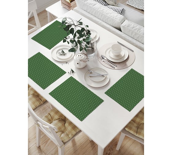 Изображение товара Комплект тканевых салфеток для сервировки стола JOYARTY "хвостатые формы", 32x46 см, 4 шт. np_74643