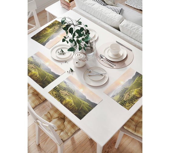 Изображение товара Комплект тканевых салфеток для сервировки стола JOYARTY "утренние виноградники", 32x46 см, 4 шт. np_8872