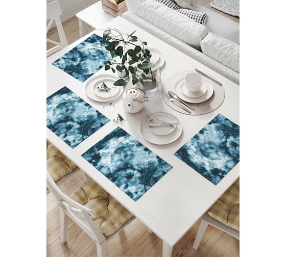 Изображение товара Комплект тканевых салфеток для сервировки стола JOYARTY "густой дым", 32x46 см, 4 шт. np_19438