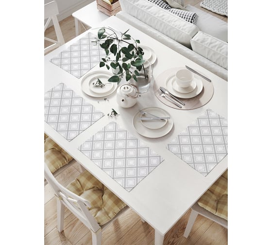 Изображение товара Комплект тканевых салфеток для сервировки стола JOYARTY "плиточная классика", 32x46 см, 4 шт. np_23298