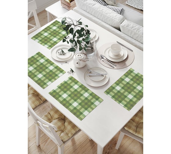 Изображение товара Комплект тканевых салфеток для сервировки стола JOYARTY "тканевая решетка", 32x46 см, 4 шт. np_31131