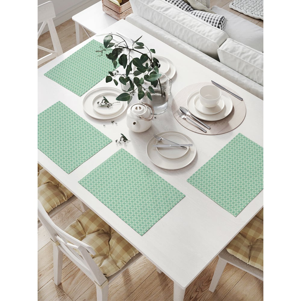 Комплект тканевых салфеток для сервировки стола JOYARTY, цвет зеленый np_54601 - фото 1