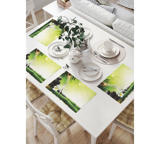 Изображение товара Комплект тканевых салфеток для сервировки стола JOYARTY "бамбуковый релакс", 32x46 см, 4 шт. np_7994