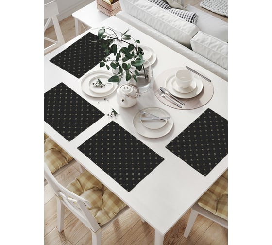 Изображение товара Комплект тканевых салфеток для сервировки стола JOYARTY "геральдическая сетка", 32x46 см, 4 шт. np_86741