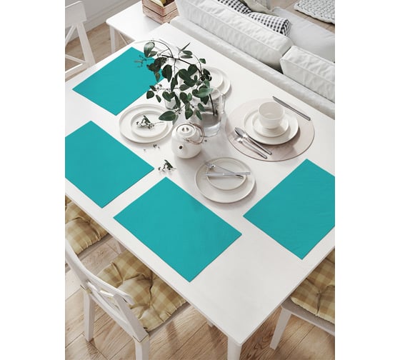 Изображение товара Комплект тканевых салфеток для сервировки стола JOYARTY "зигзаги с петлями", 32x46 см, 4 шт. np_93022