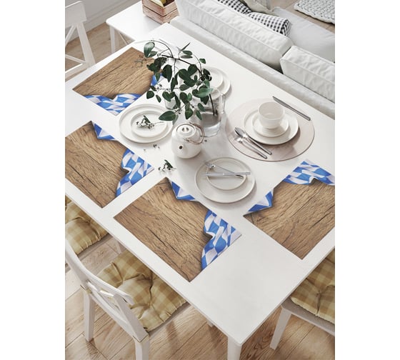 Изображение товара Комплект тканевых салфеток для сервировки стола JOYARTY "стянутая скатерть", 32x46 см, 4 шт. np_13232