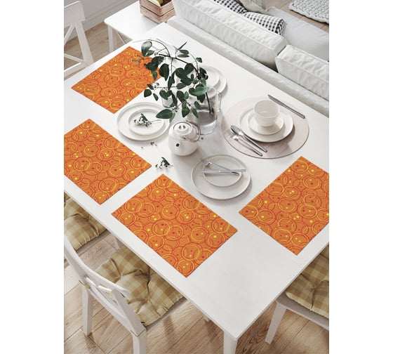 Изображение товара Комплект тканевых салфеток для сервировки стола JOYARTY "пузырчатый слой", 32x46 см, 4 шт. np_13481