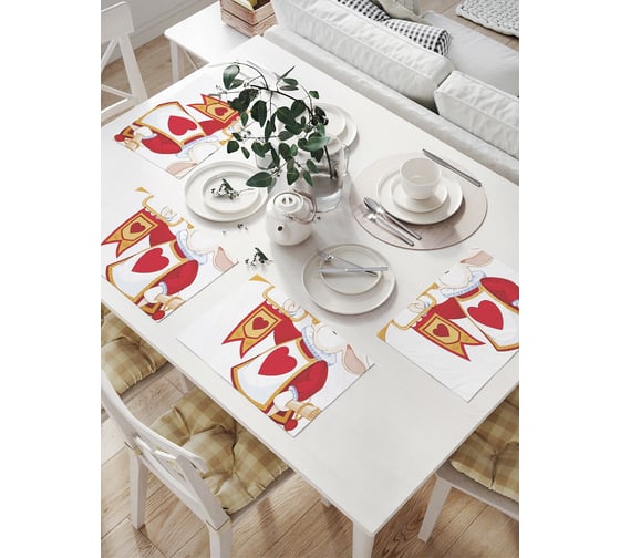 Изображение товара Комплект тканевых салфеток для сервировки стола JOYARTY "королевский кролик", 32x46 см, 4 шт. np_14090