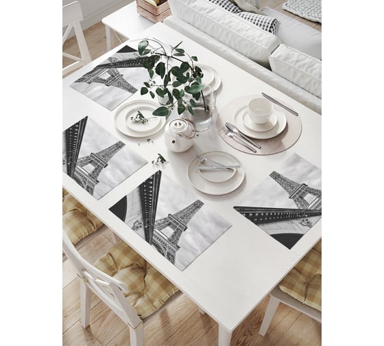 Изображение товара Комплект тканевых салфеток для сервировки стола JOYARTY "за мостом слава парижа", 32x46 см, 4 шт. np_16218