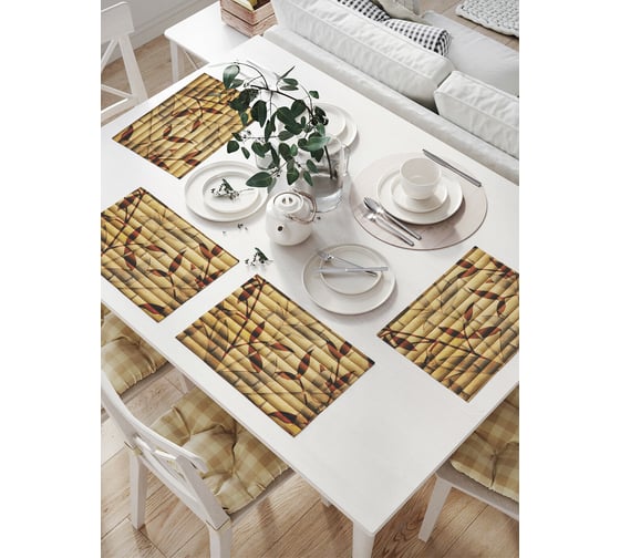 Изображение товара Комплект тканевых салфеток для сервировки стола JOYARTY "бамбук", 32x46 см, 4 шт. np_17452