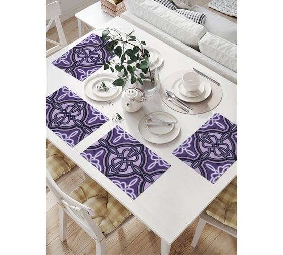 Изображение товара Комплект тканевых салфеток для сервировки стола JOYARTY "классические переплеты", 32x46 см, 4 шт. np_18622