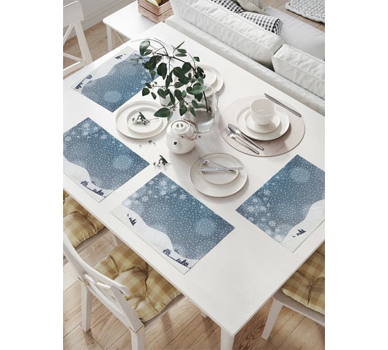 Изображение товара Комплект тканевых салфеток для сервировки стола JOYARTY "снежный олень", 32x46 см, 4 шт. np_21455