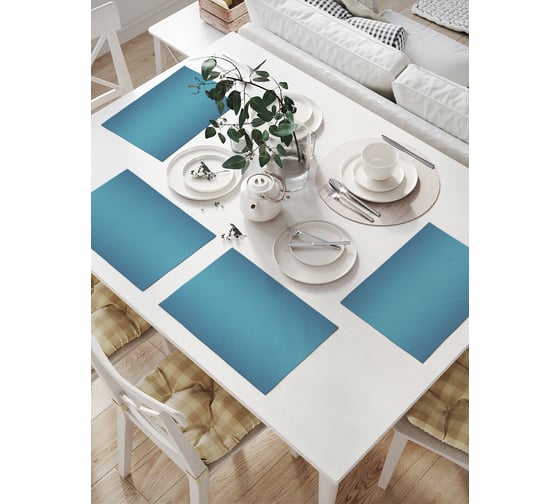 Изображение товара Комплект тканевых салфеток для сервировки стола JOYARTY "синий блеск", 32x46 см, 4 шт. np_23566