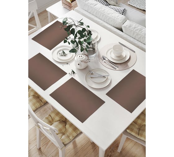 Изображение товара Комплект тканевых салфеток для сервировки стола JOYARTY "темный шоколад", 32x46 см, 4 шт. np_23567