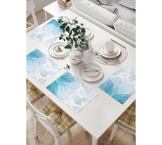 Изображение товара Комплект тканевых салфеток для сервировки стола JOYARTY "прозрачные лепестки", 32x46 см, 4 шт. np_29375