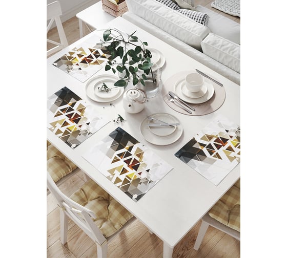 Изображение товара Комплект тканевых салфеток для сервировки стола JOYARTY "треугольная комбинация", 32x46 см, 4 шт. np_30300