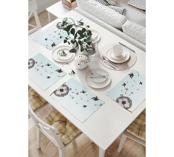 Изображение товара Комплект тканевых салфеток для сервировки стола JOYARTY "одуванчик мира", 32x46 см, 4 шт. np_32600