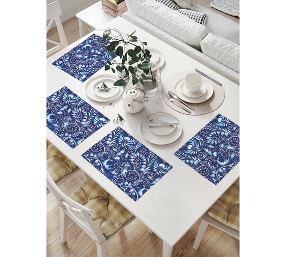 Изображение товара Комплект тканевых салфеток для сервировки стола JOYARTY "народные мотивы", 32x46 см, 4 шт. np_33431