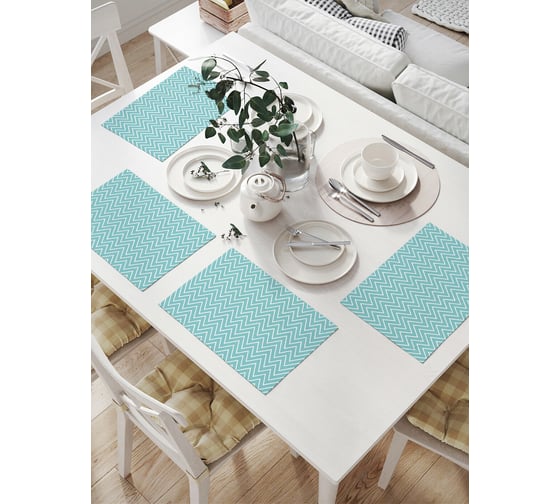 Изображение товара Комплект тканевых салфеток для сервировки стола JOYARTY "морской зигзаг", 32x46 см, 4 шт. np_34291