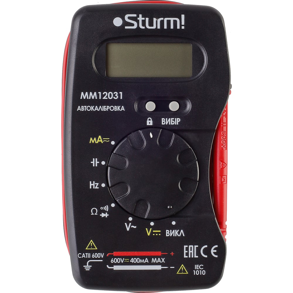 Изображение товара Мультиметр Sturm MM12031 цифровой многофункциональный для измерений Изображение товара Мультиметр Sturm MM12031 цифровой многофункциональный для измерений