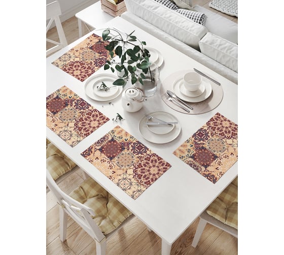 Изображение товара Комплект тканевых салфеток для сервировки стола JOYARTY "разнообразие салфеток", 32x46 см, 4 шт. np_37373