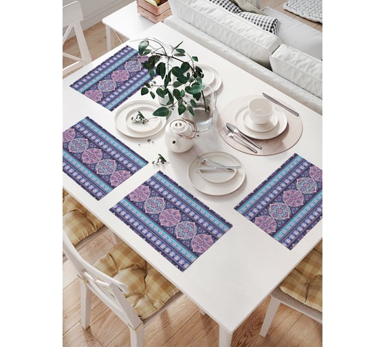 Изображение товара Комплект тканевых салфеток для сервировки стола JOYARTY "восточный узор", 32x46 см, 4 шт. np_58624