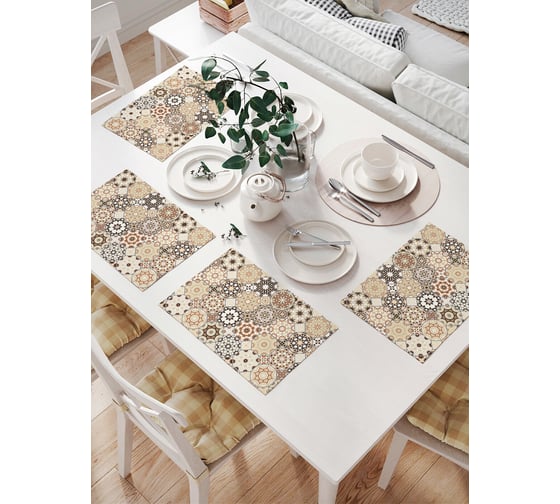 Изображение товара Комплект тканевых салфеток для сервировки стола JOYARTY "восточный орнамент", 32x46 см, 4 шт. np_59210