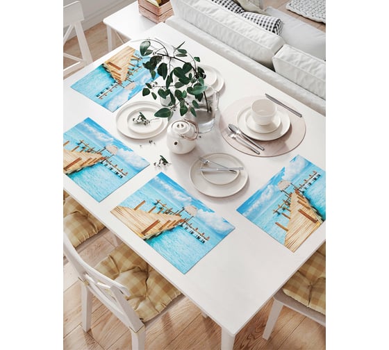 Изображение товара Комплект тканевых салфеток для сервировки стола JOYARTY "море облаков", 32x46 см, 4 шт. np_9152