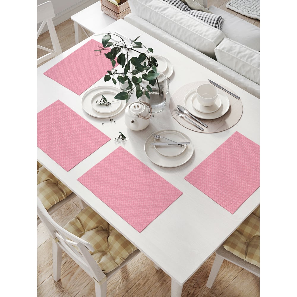 Комплект тканевых салфеток для сервировки стола JOYARTY, цвет розовый np_103752 - фото 1