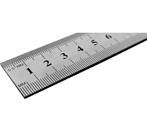 Изображение товара Металлическая линейка ГТО 150 мм двусторонняя метрическая и дюймовая шкала SR15001DS