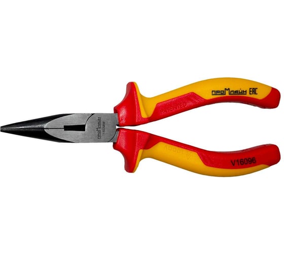 Изображение товара Диэлектрические длинногубцы Промлайн 160мм, до 1000В, с 2К рукоятка. сталь cr-v ПЛ0210201160_z022