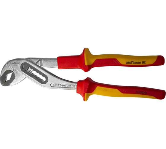 Изображение товара Переставные клещи Промлайн 250 мм, с двухкомпонентными рукоятками, до 1000В, cr-v ПЛ0210701250_z022