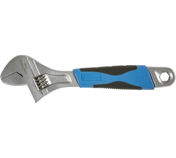 Изображение товара Разводной гаечный ключ Промлайн 8" 200мм, расхождение губок 29мм, сталь cr-v, двухкомпонентные рукоятки ПЛ01502018_z022