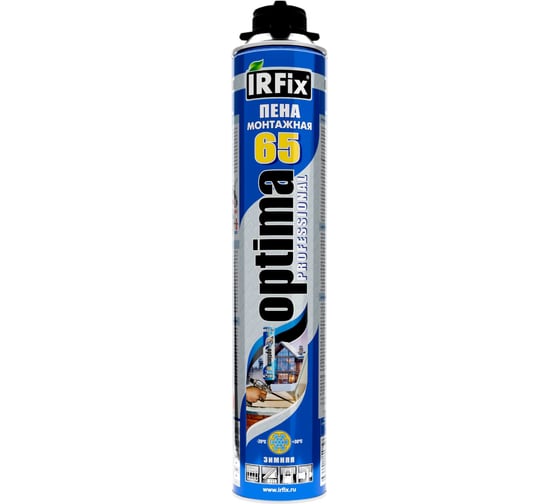 Изображение товара Профессиональная монтажная пена IRFIX OPTIMA 65 Зима (800 мл) 10022