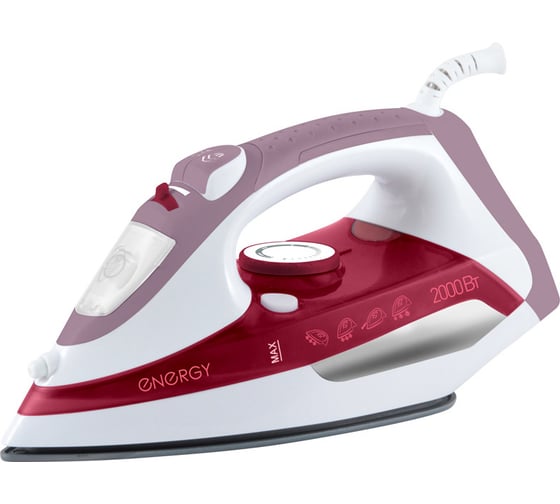 Изображение товара Утюг Energy EN-314 красный, 2000 Вт, пар, спрей, паровой удар, керамическая подошва, самоочистка 270028