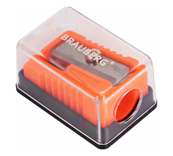 Изображение товара Точилка BRAUBERG Assistant Mini с контейнером, пластиковая, корпус ассорти 228458