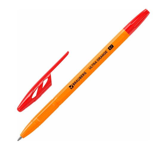 Изображение товара Шариковая ручка BRAUBERG Ultra Orange красная, узел 0,7 мм 143564