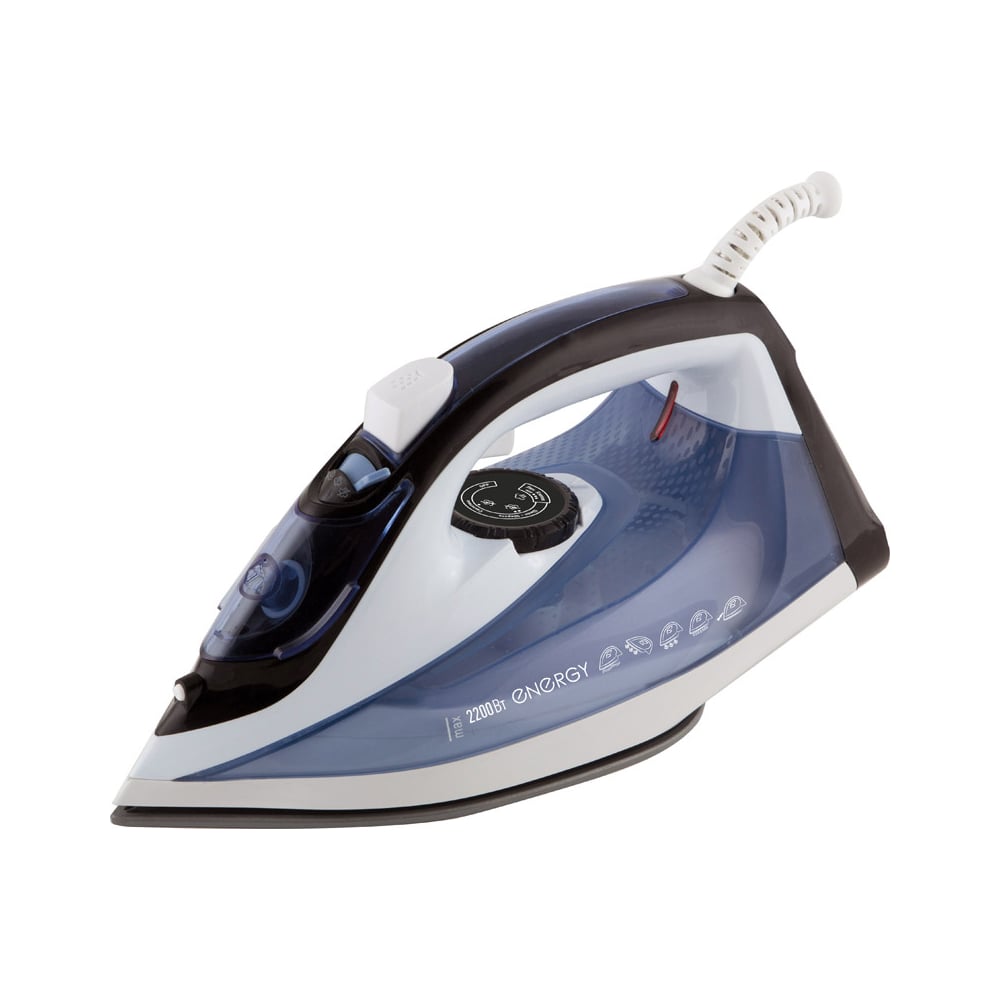 Изображение товара Утюг Energy EN-345 синий 2200 Вт паровой удар и керамическая подошва