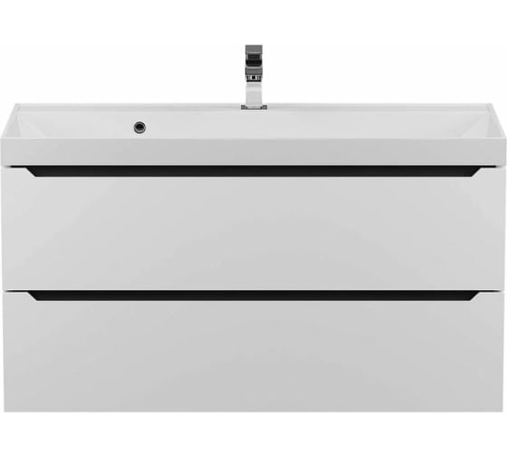 Изображение товара Тумба под раковину для ванной комнаты uperwood Tanos подвесная_100 см, белая/графит 2930205144