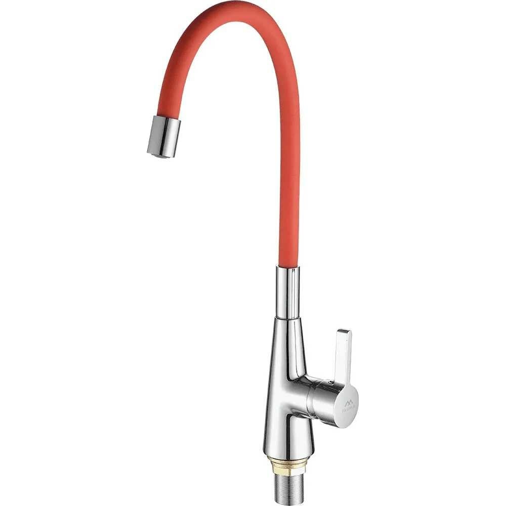 Изображение товара Смеситель для кухни FASHUN с красным изливом 55 см A4153+B06