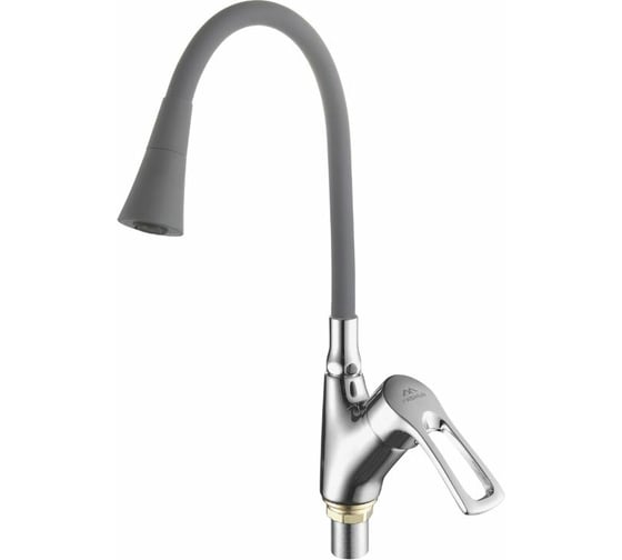 Изображение товара Смеситель для кухни FASHUN с гиб. изливом, H=393 мм хром/серый латунь карт. D=35 мм. A4466+A7357