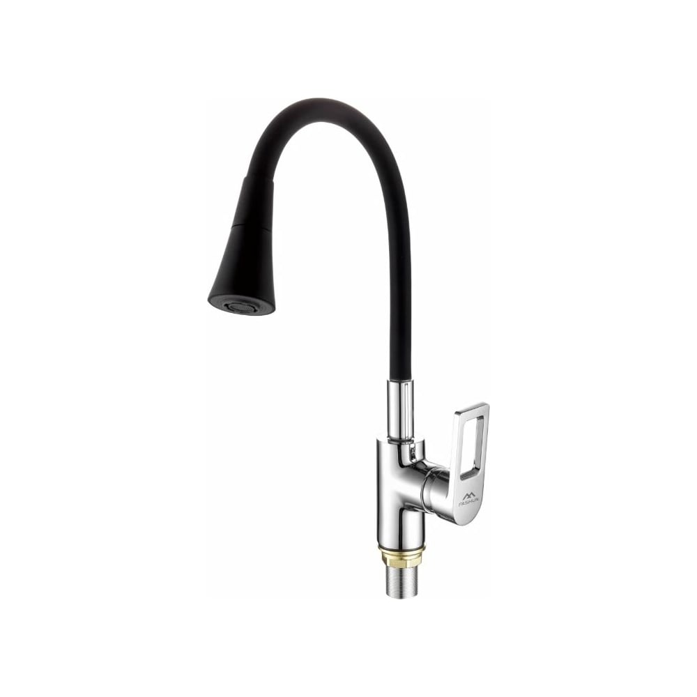 Изображение товара Смеситель для кухни FASHUN с гибким изливом однорычажный черный хром