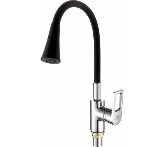 Изображение товара Смеситель для кухни FASHUN с гиб. изливом, H=401 мм хром/чёрный латунь карт. D=35 мм. A4253+B14