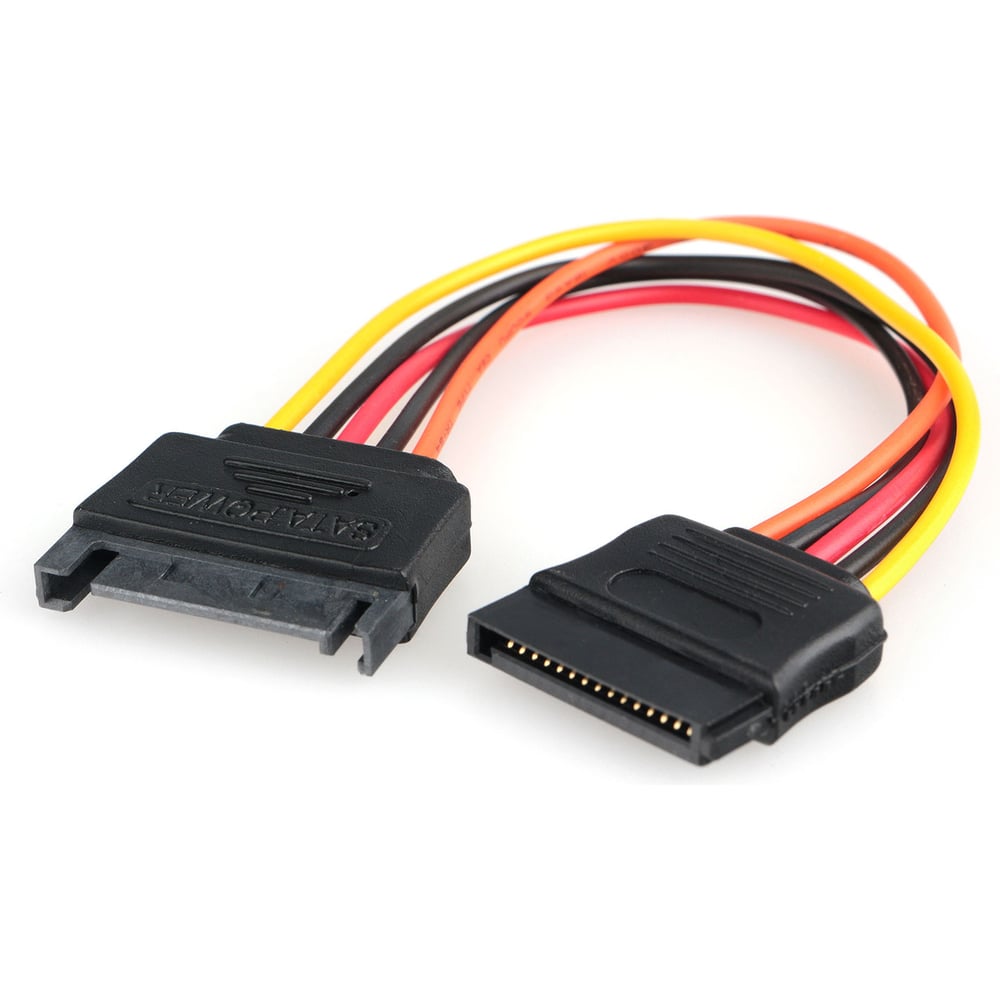 Изображение товара Удлинитель кабеля питания SATA 15pin(m)/15pin(f), 20см, Cablexpert CC-SATAMF-20CM