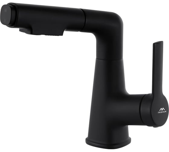 Изображение товара Смеситель для умывальника/мойки FASHUN H=203-278 мм, чёрный, латунь, картридж D=35 мм A4018-7