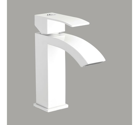 Изображение товара Смеситель для умывальника FASHUN H=169 мм, белый, сталь SUS304 карт. D=35 мм, излив H=106мм, L=115 мм A51118-8