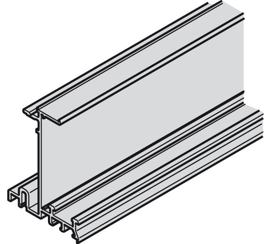 Изображение товара Ходовой профиль Hafele Hafele Slido F-Line43 70A алюминиевый серебристый 2,5м 402.35.625