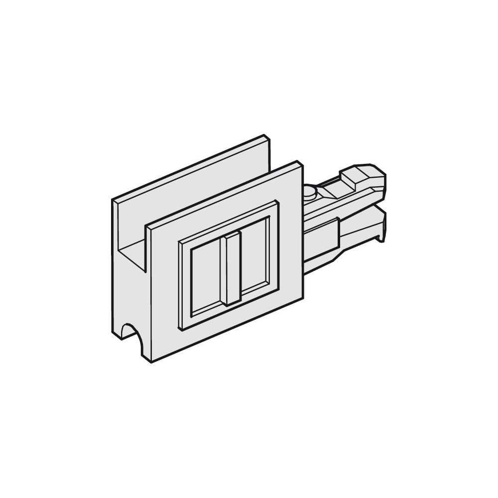 Концевая заглушка Hafele Slido F-Line14 25A пластиковая хром матовый 415.13.010